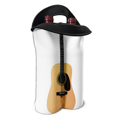 Acoustic Guitar Print Double Neoprene Wine Tote