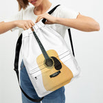 Acoustic Guitar Print Drawstring Backpack