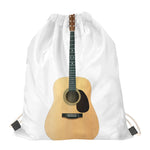 Acoustic Guitar Print Drawstring Bag