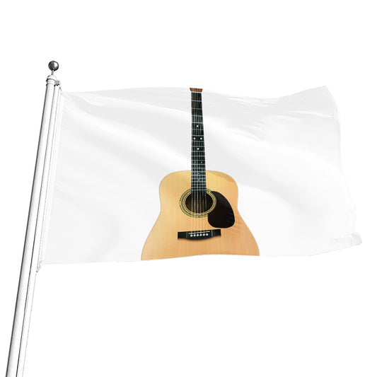 Acoustic Guitar Print Flag