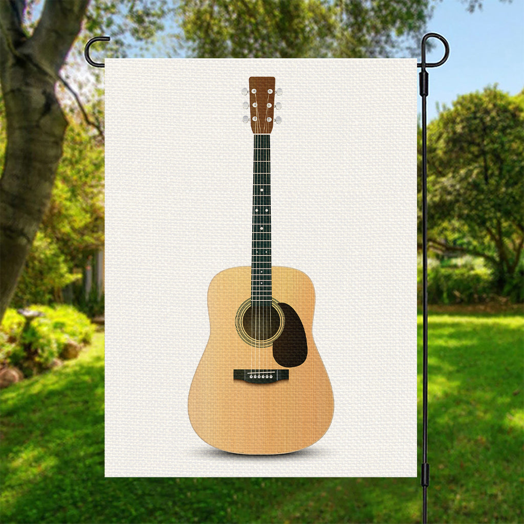 Acoustic Guitar Print Garden Flag