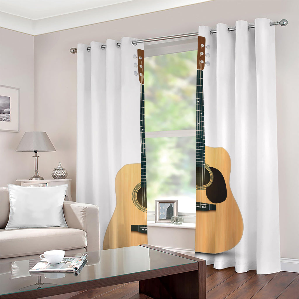 Acoustic Guitar Print Grommet Curtains