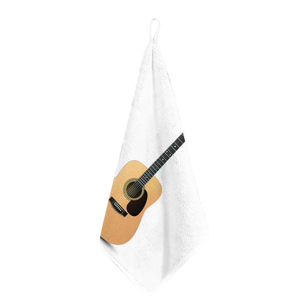 Acoustic Guitar Print Hand Towel