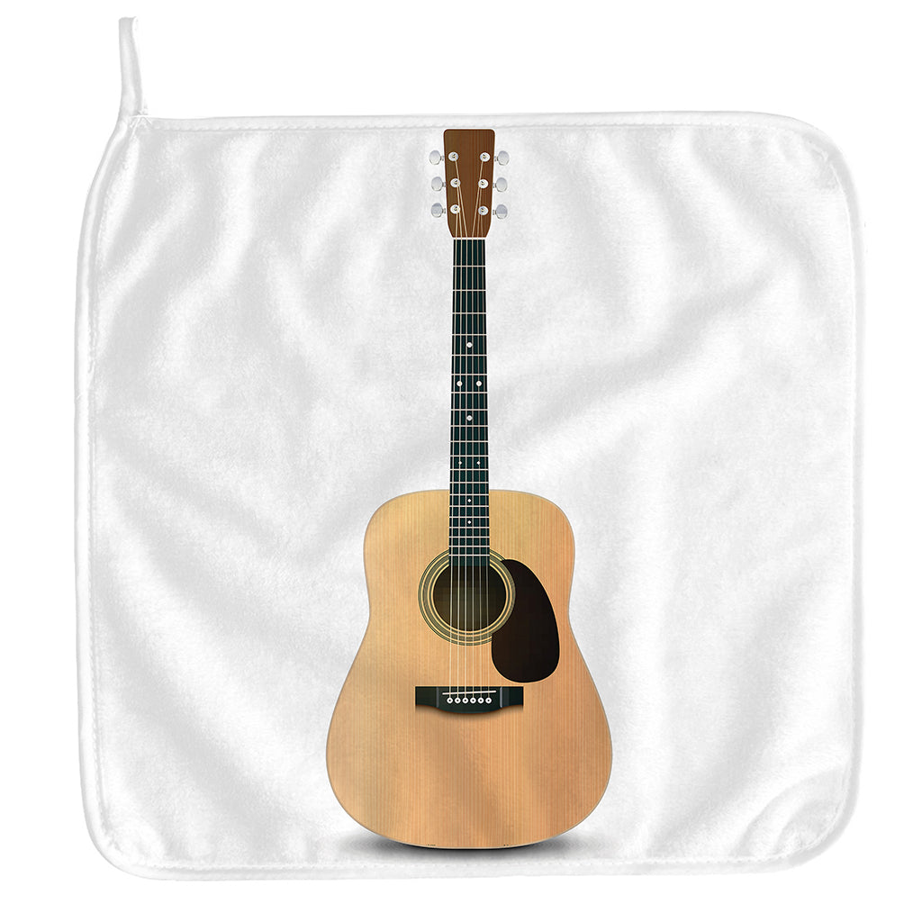 Acoustic Guitar Print Hand Towel