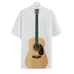 Acoustic Guitar Print Hawaiian Shirt
