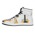 Acoustic Guitar Print High Top Leather Sneakers
