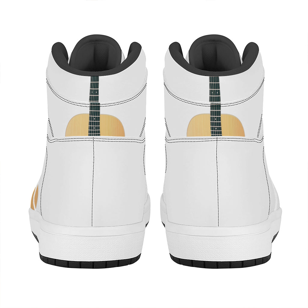 Acoustic Guitar Print High Top Leather Sneakers