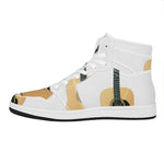 Acoustic Guitar Print High Top Leather Sneakers