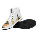 Acoustic Guitar Print High Top Leather Sneakers