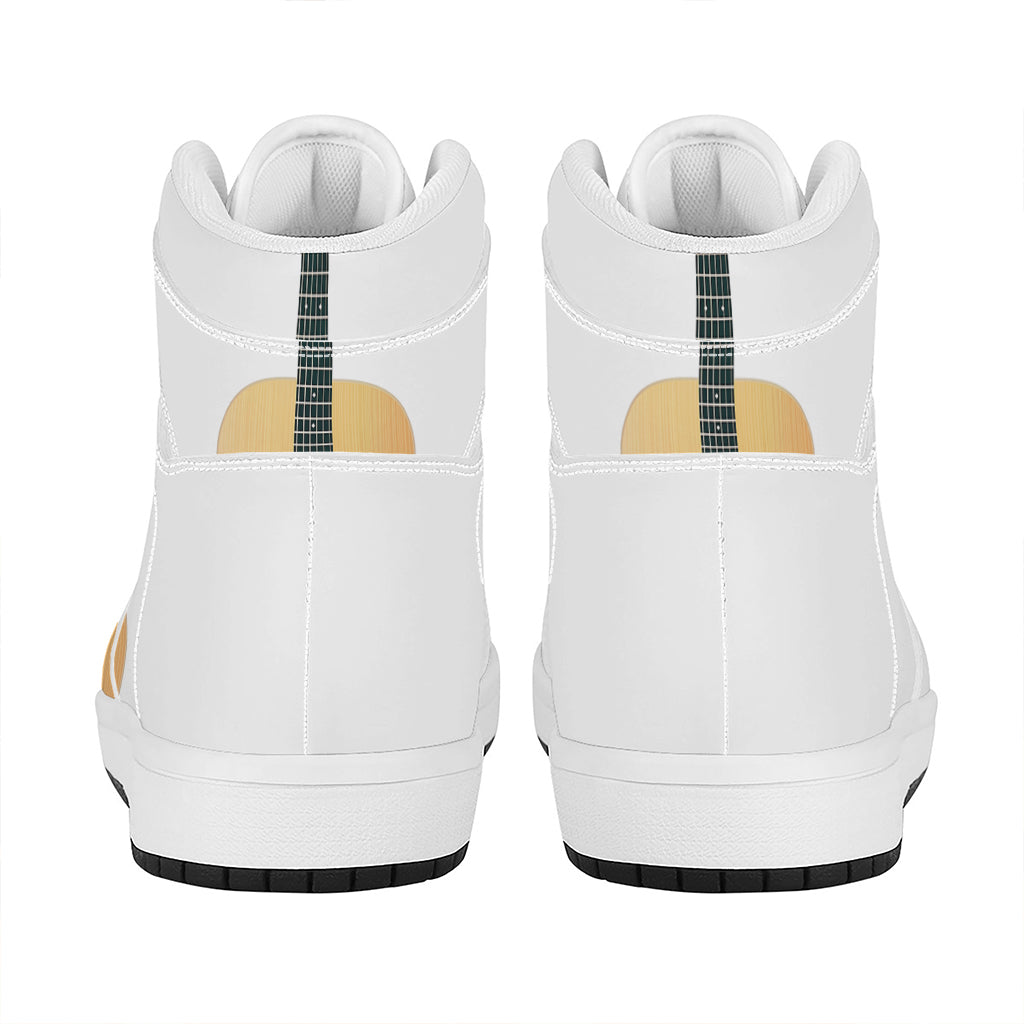 Acoustic Guitar Print High Top Leather Sneakers