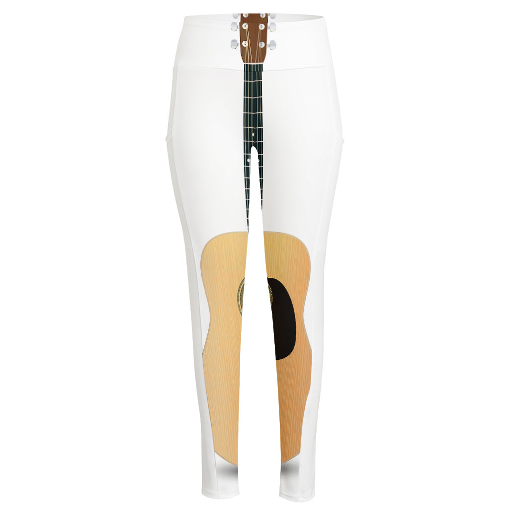 Acoustic Guitar Print High-Waisted Pocket Leggings