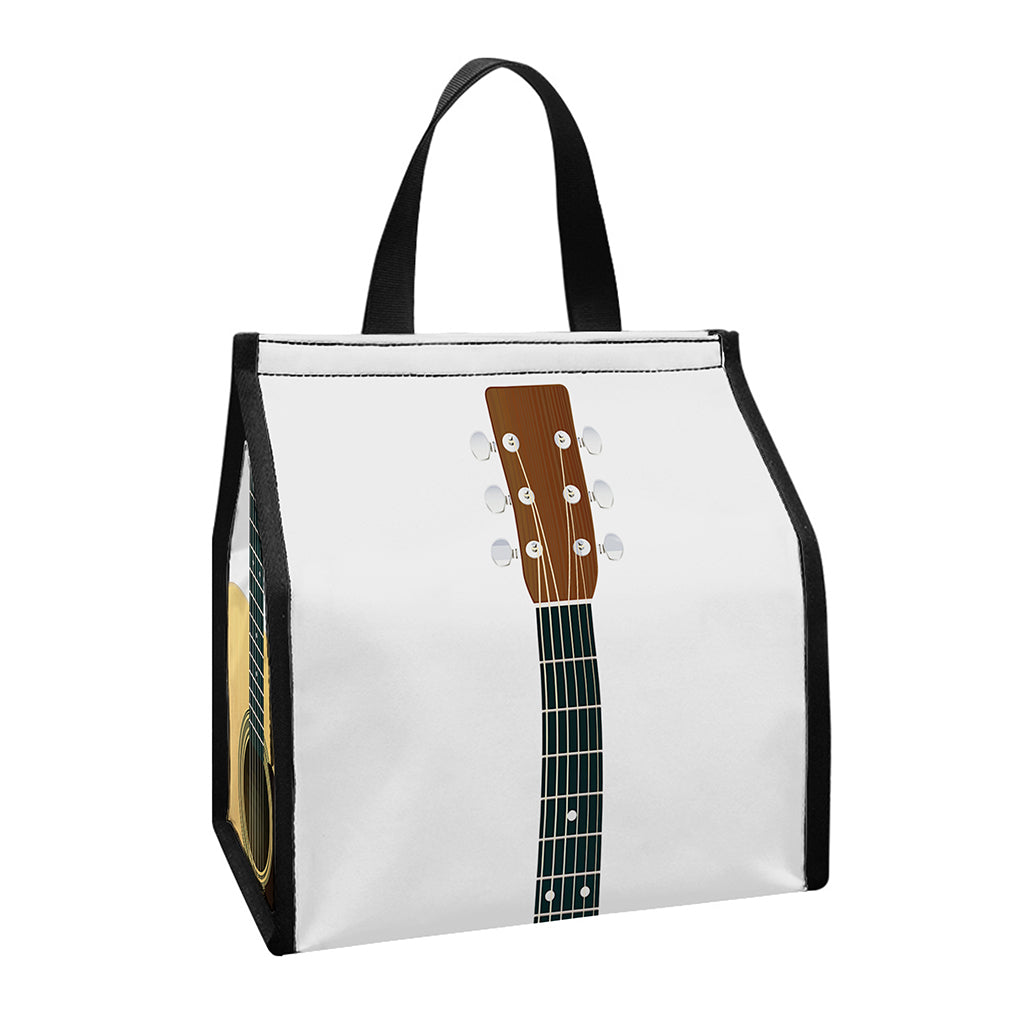 Acoustic Guitar Print Insulated Lunch Tote