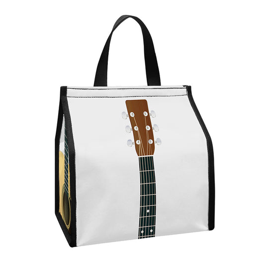 Acoustic Guitar Print Insulated Lunch Tote