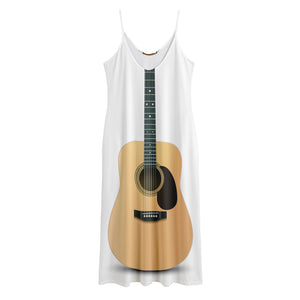 Acoustic Guitar Print Jersey Midi Cami Dress