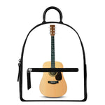 Acoustic Guitar Print Leather Backpack