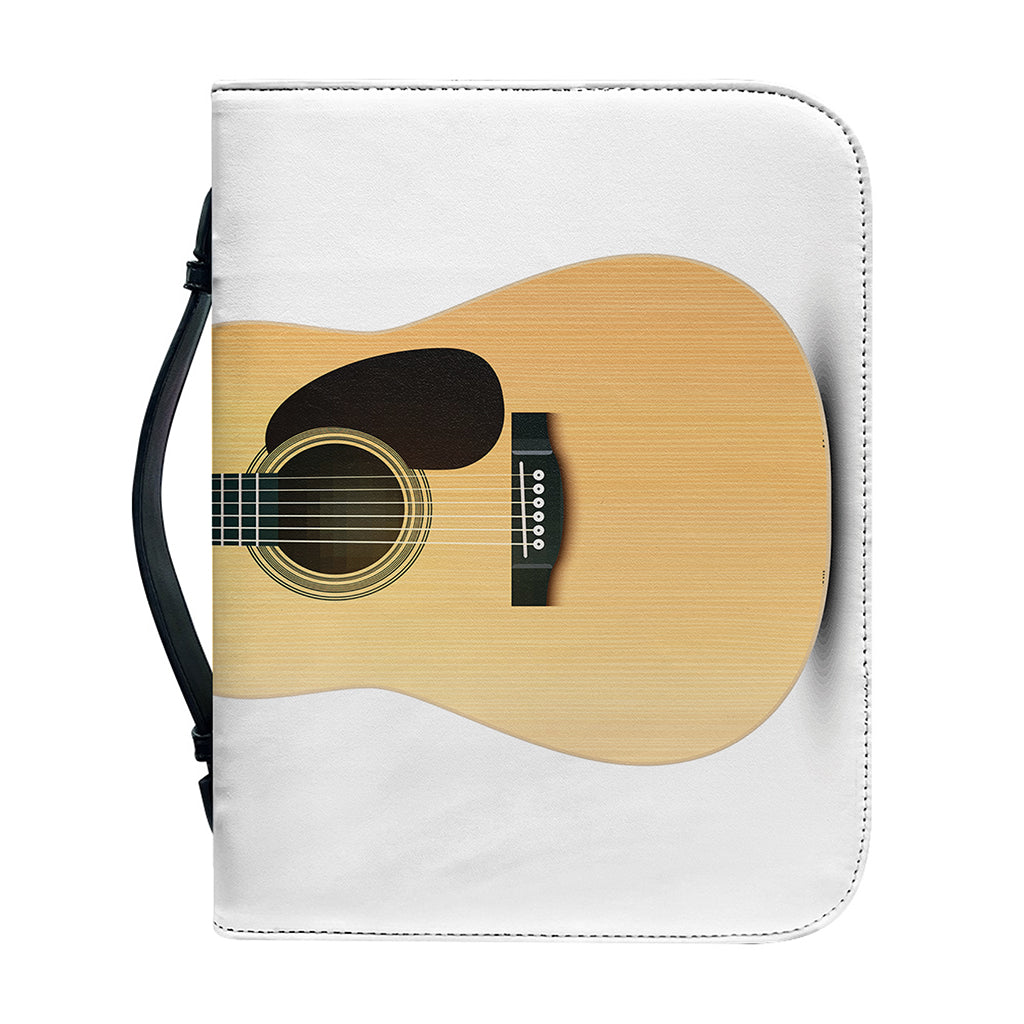 Acoustic Guitar Print Leather Bible Cover