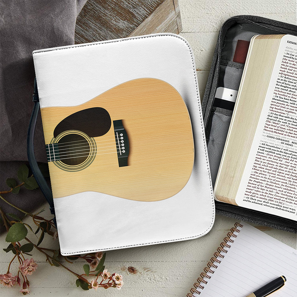 Acoustic Guitar Print Leather Bible Cover