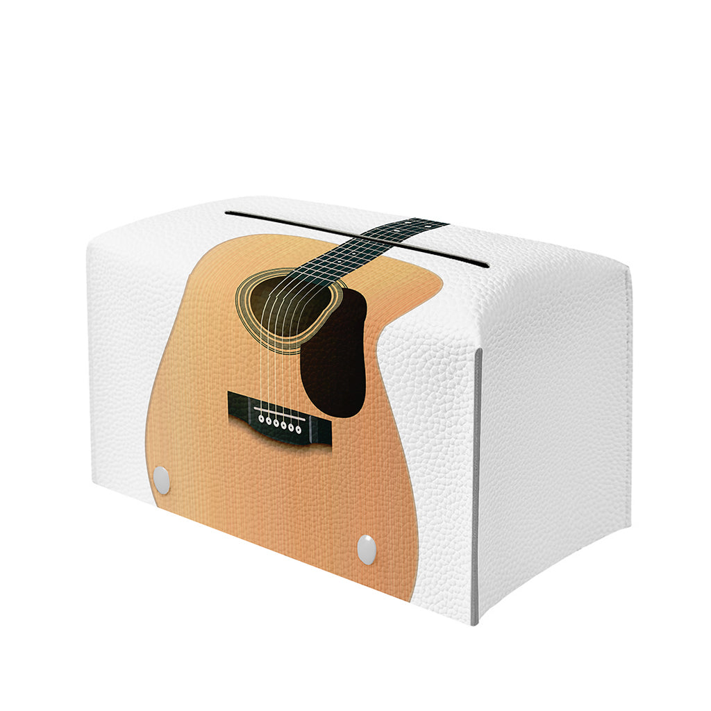 Acoustic Guitar Print Leather Tissue Box Cover