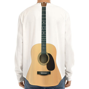 Acoustic Guitar Print Long Sleeve Baseball Jersey