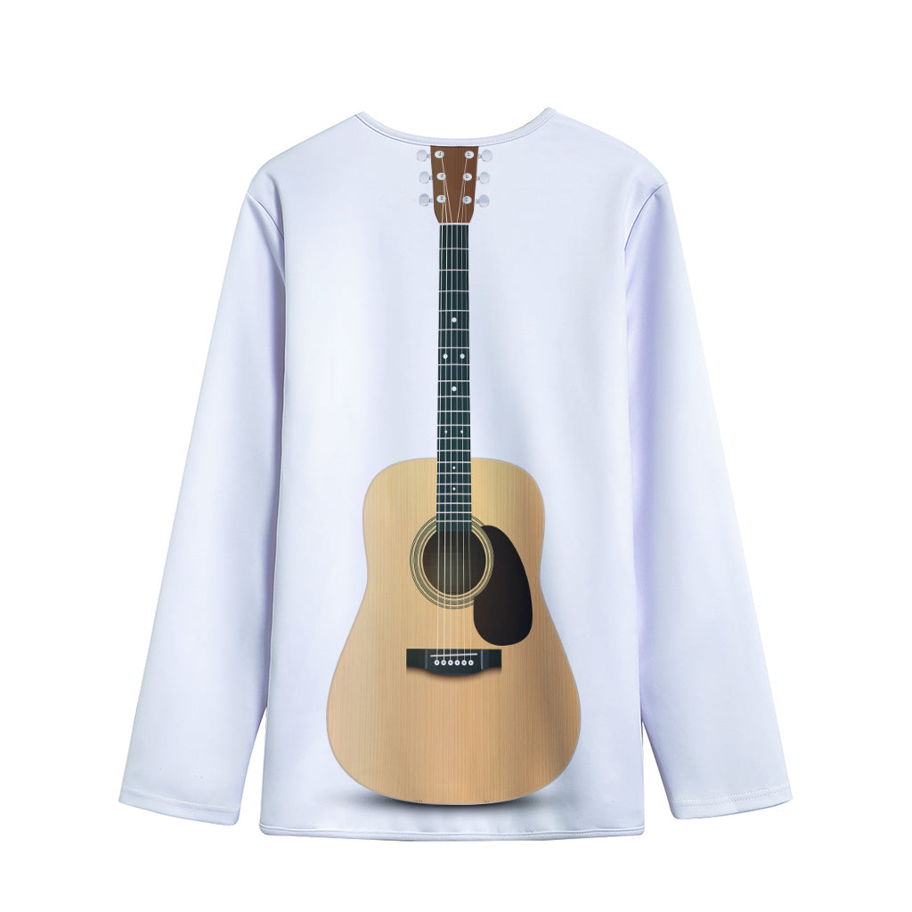 Acoustic Guitar Print Long Sleeve Short Coat