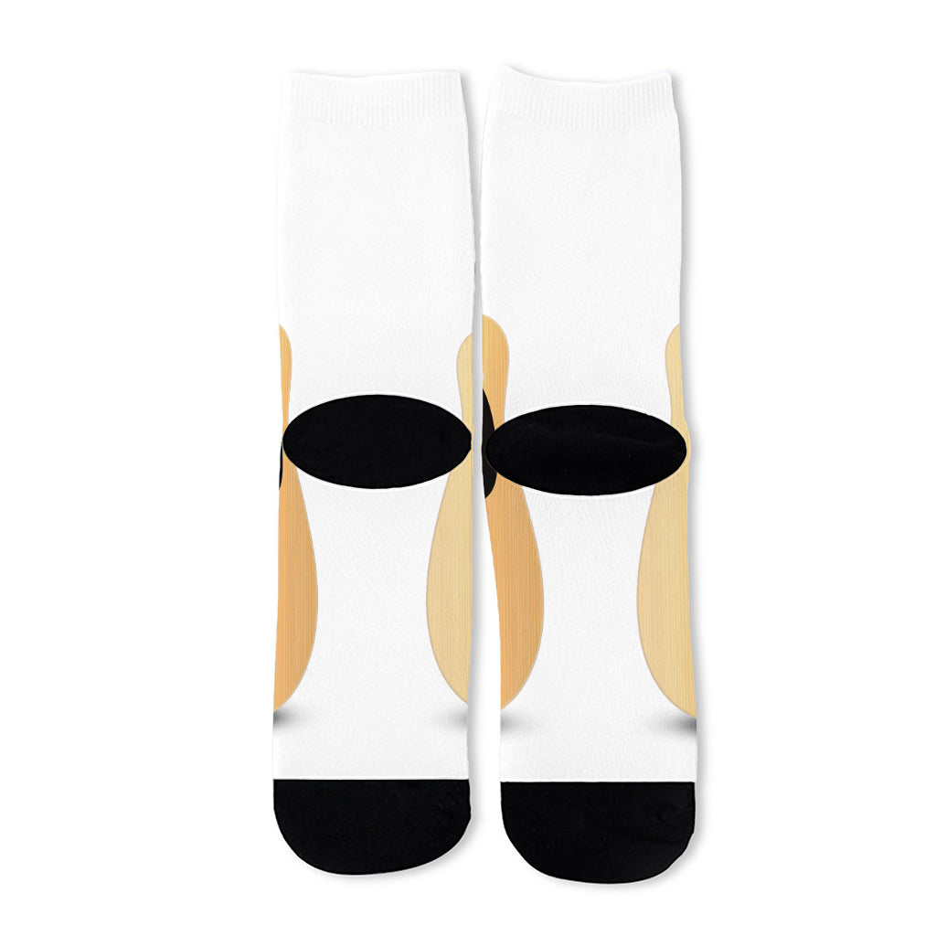 Acoustic Guitar Print Long Socks