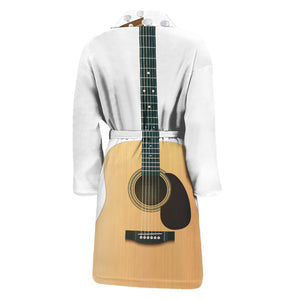 Acoustic Guitar Print Men's Bathrobe