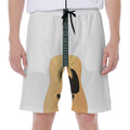 Acoustic Guitar Print Men's Beach Shorts