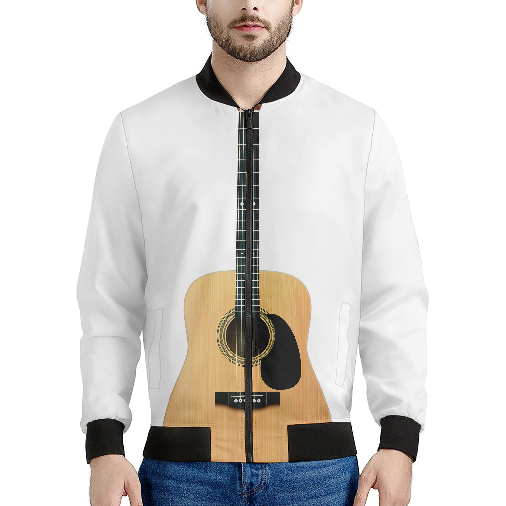 Acoustic Guitar Print Men's Bomber Jacket