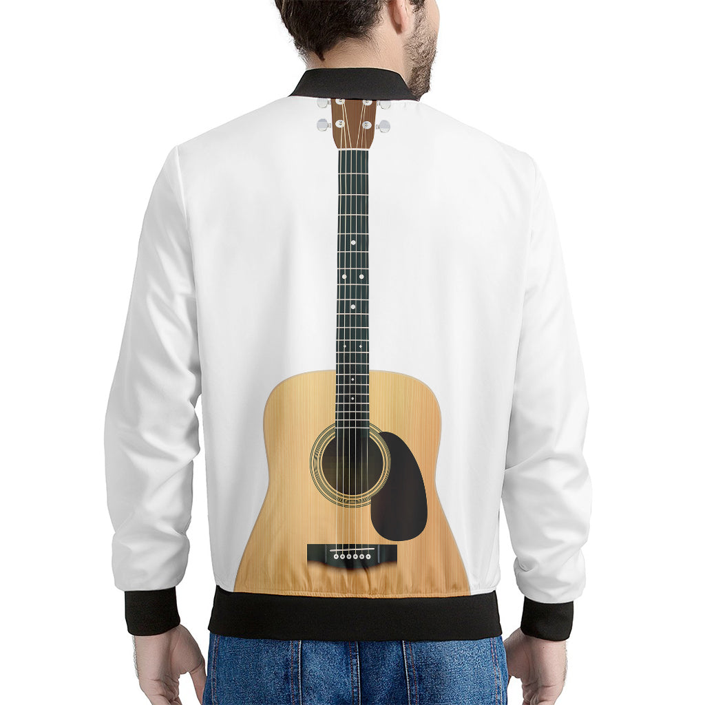 Acoustic Guitar Print Men's Bomber Jacket