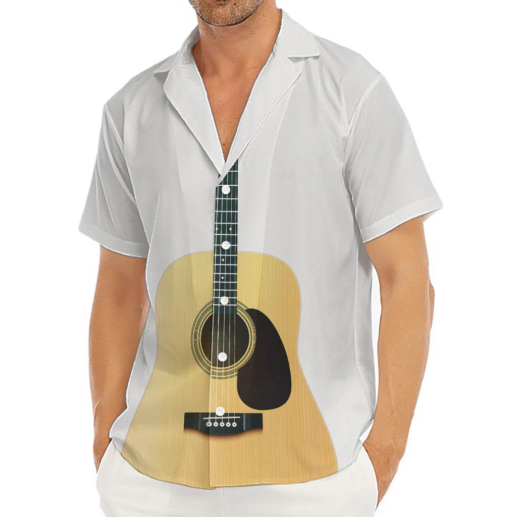 Acoustic Guitar Print Men's Deep V-Neck Shirt