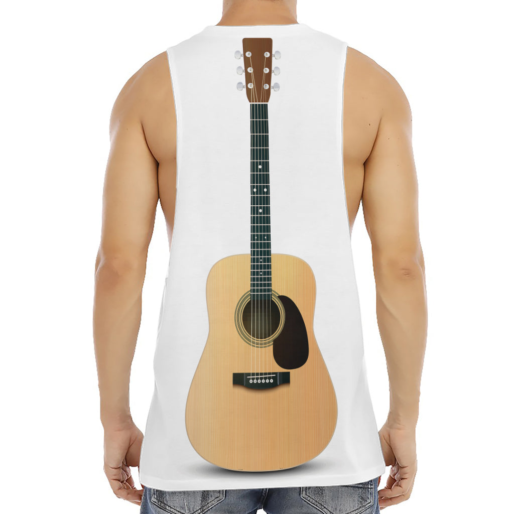 Acoustic Guitar Print Men's Muscle Tank Top