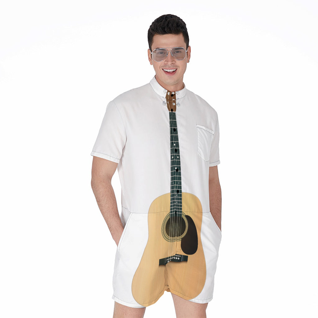 Acoustic Guitar Print Men's Rompers
