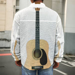 Acoustic Guitar Print Men's Shirt Jacket