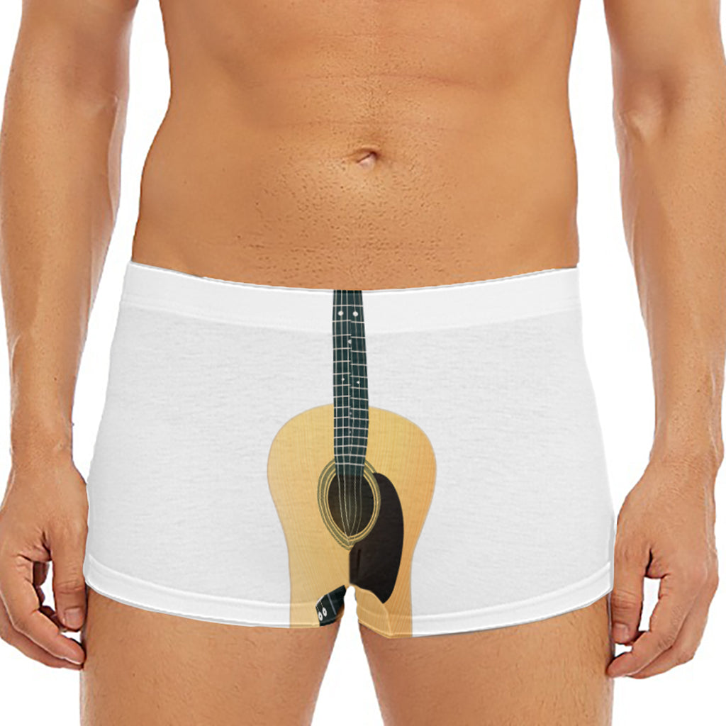 Acoustic Guitar Print Men's Short Boxer Briefs