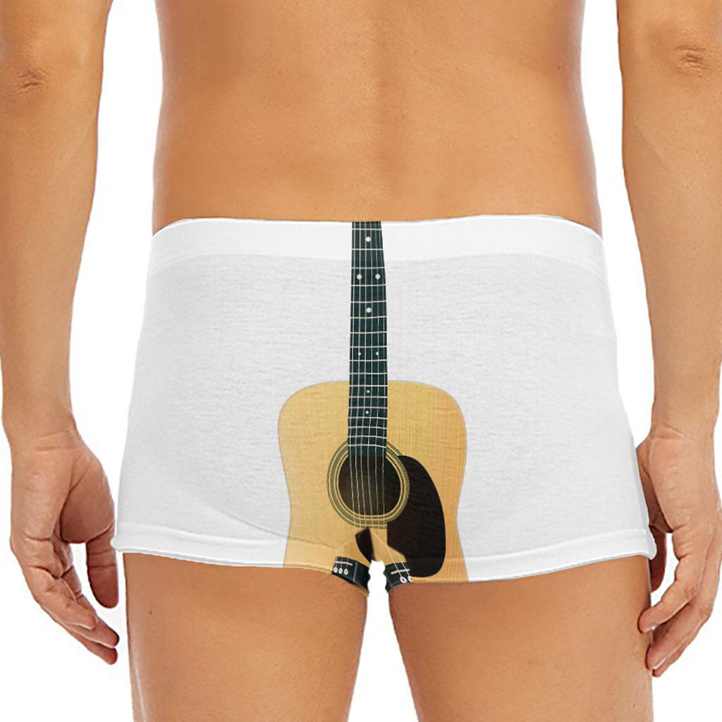 Acoustic Guitar Print Men's Short Boxer Briefs