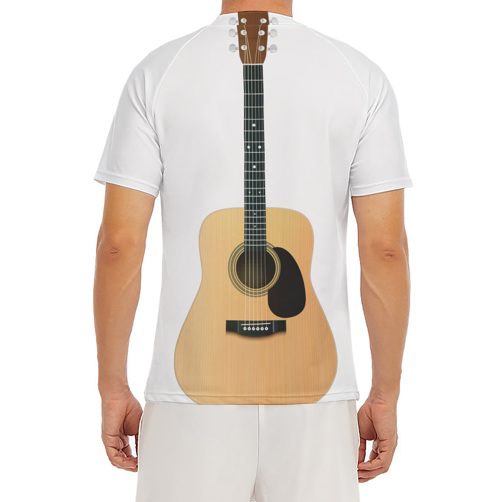 Acoustic Guitar Print Men's Short Sleeve Rash Guard