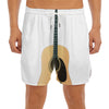 Acoustic Guitar Print Men's Split Running Shorts