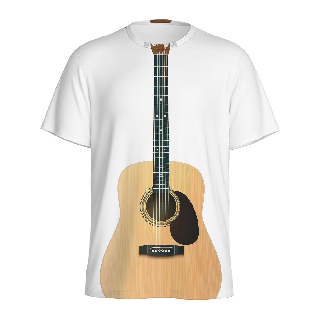 Acoustic Guitar Print Men's Sports T-Shirt