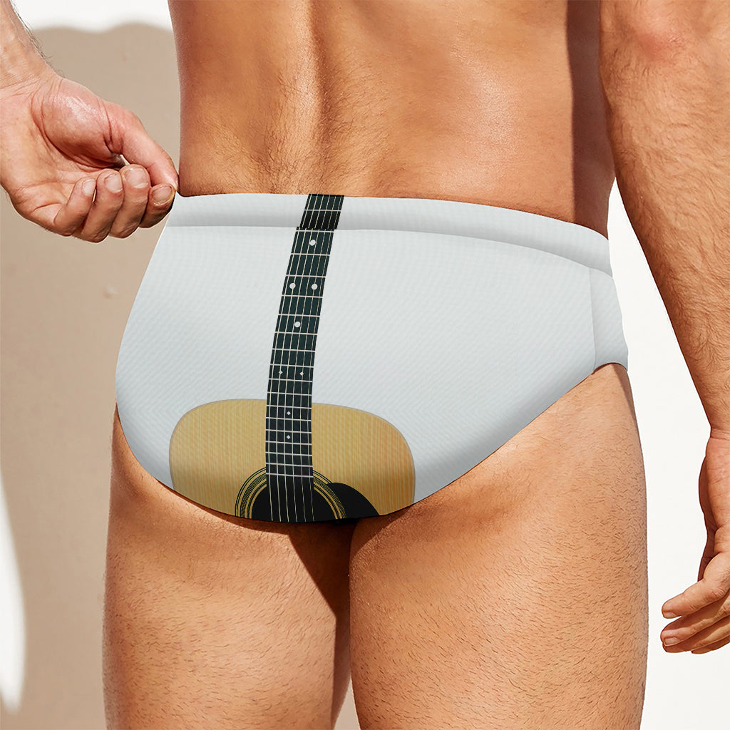 Acoustic Guitar Print Men's Swim Briefs