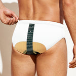 Acoustic Guitar Print Men's Swim Briefs