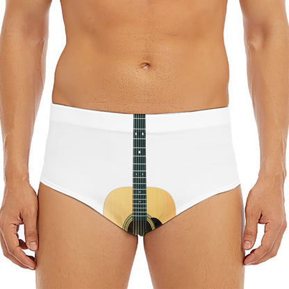 Acoustic Guitar Print Men's Triangle Swim Briefs