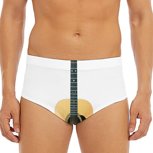 Acoustic Guitar Print Men's Triangle Swim Briefs