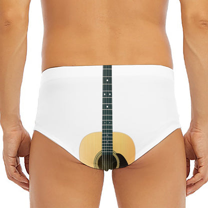 Acoustic Guitar Print Men's Triangle Swim Briefs