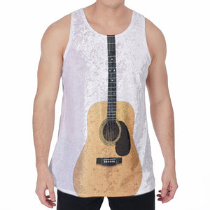 Acoustic Guitar Print Men's Velvet Tank Top