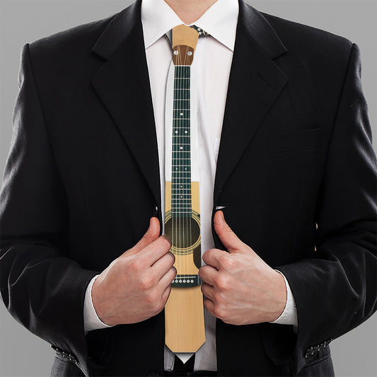 Acoustic Guitar Print Necktie