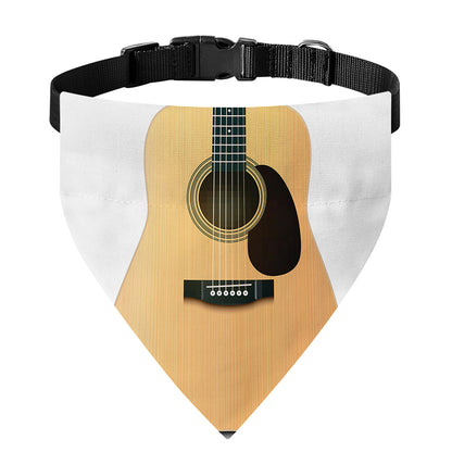 Acoustic Guitar Print Over The Collar Dog Bandana