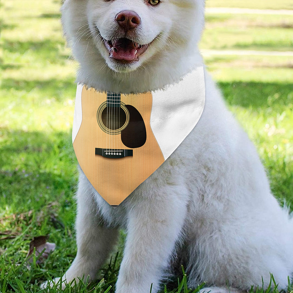 Acoustic Guitar Print Over The Collar Dog Bandana