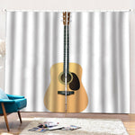 Acoustic Guitar Print Pencil Pleat Curtains