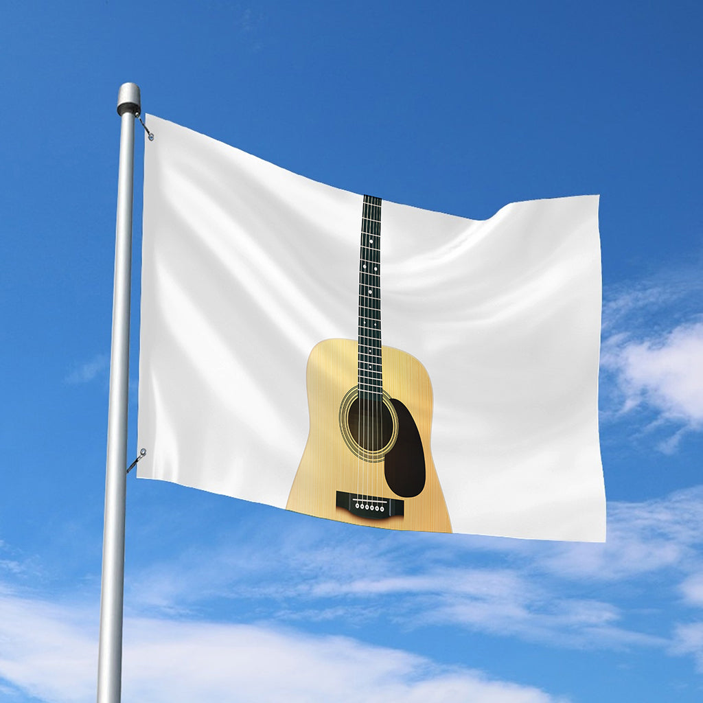 Acoustic Guitar Print Polyester Flag