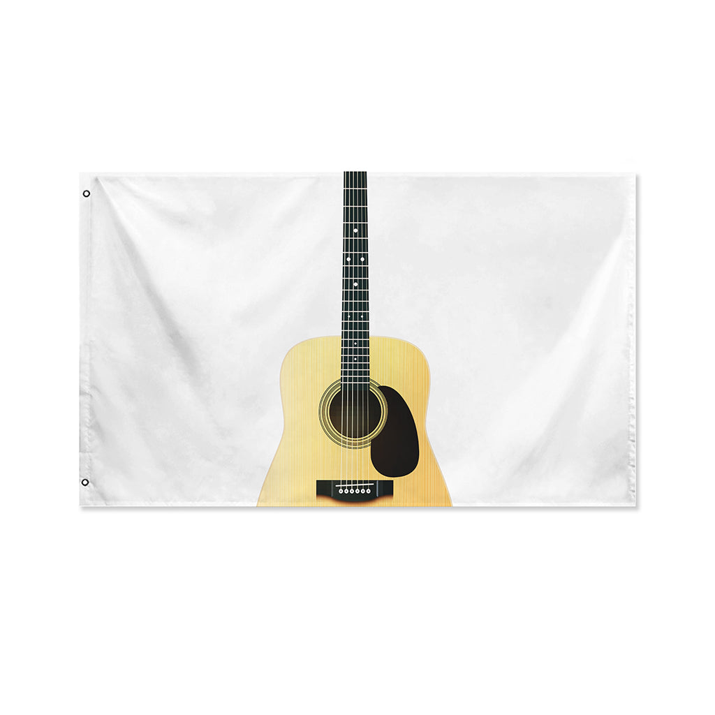 Acoustic Guitar Print Polyester Flag